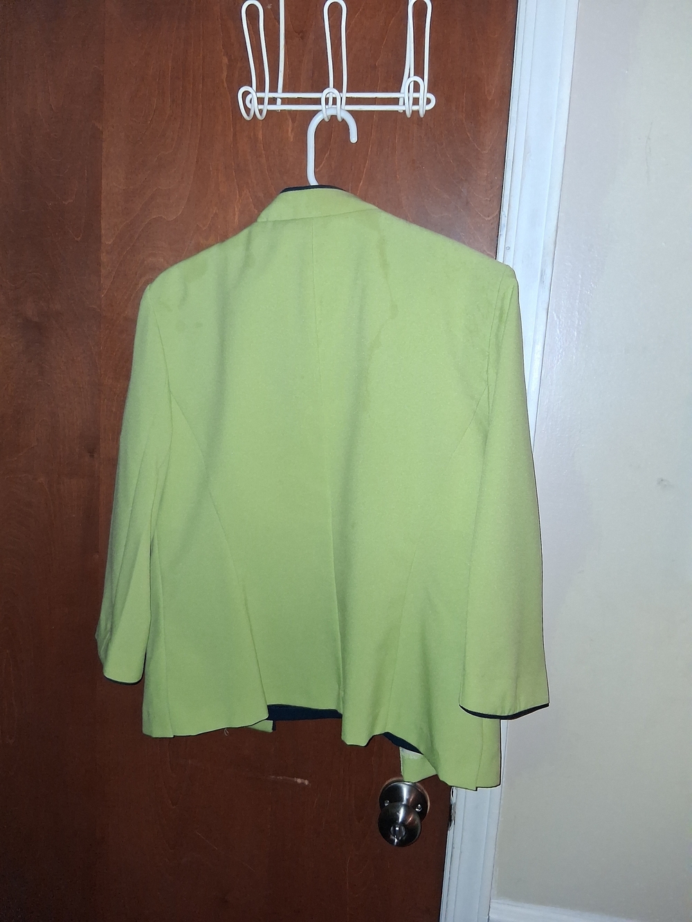 Perceptions Lime Green Two Piece Jacket Set with Black Trim - Picture 2 of 5